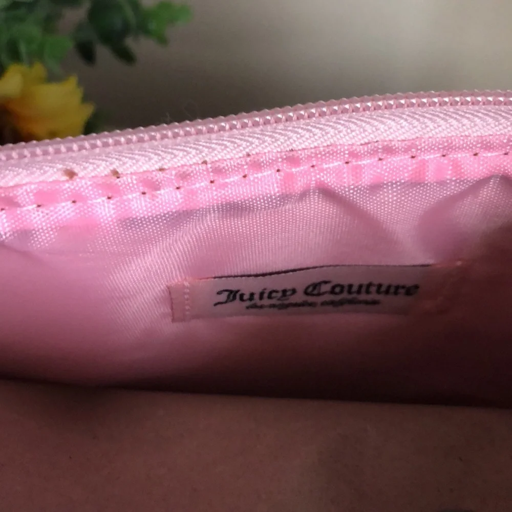 Juicy Couture Pink and Brown Logo Cosmetic Bag